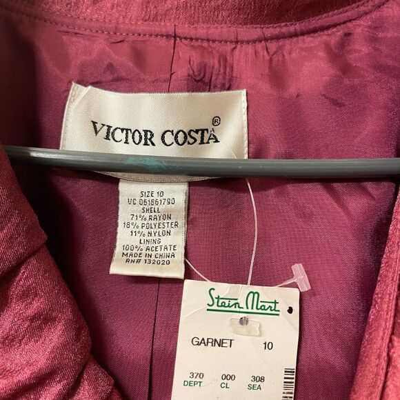 Vintage Victor Costa  Ruffle Cocktail Party Formal Jacket W/ Tie  NWT 10 - Picture 6 of 12